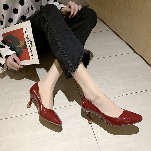 2020 leather dress wine red 10cm high heels boat shoes wedding shoes zapatos mujer women square toe pumps patent u18-46, Black
2020 leather dress wine red 10cm high heels boat shoes wedding shoes zapatos mujer women square toe pumps patent u18-46, Black