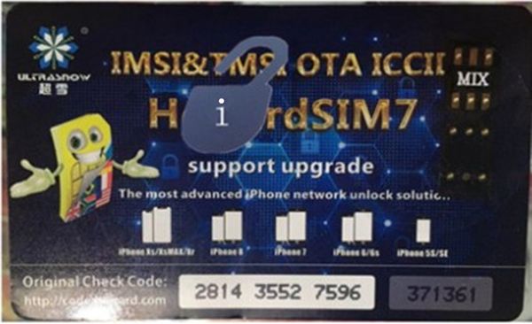 

Бесплатный DHL Оригинал Chinasnow Hicardsim MIX V1. 36 для iP6-XR 11PRO с ICCID IMSI TMSI режим разблокировки