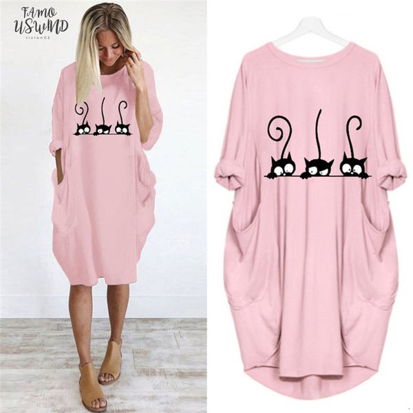 2020 dress cute cat printing pocket loose dress vintage fall maxi clothes woman casual dresses party women dresses plus size, Black;gray
2020 dress cute cat printing pocket loose dress vintage fall maxi clothes woman casual dresses party women dresses plus size, Black;gray
