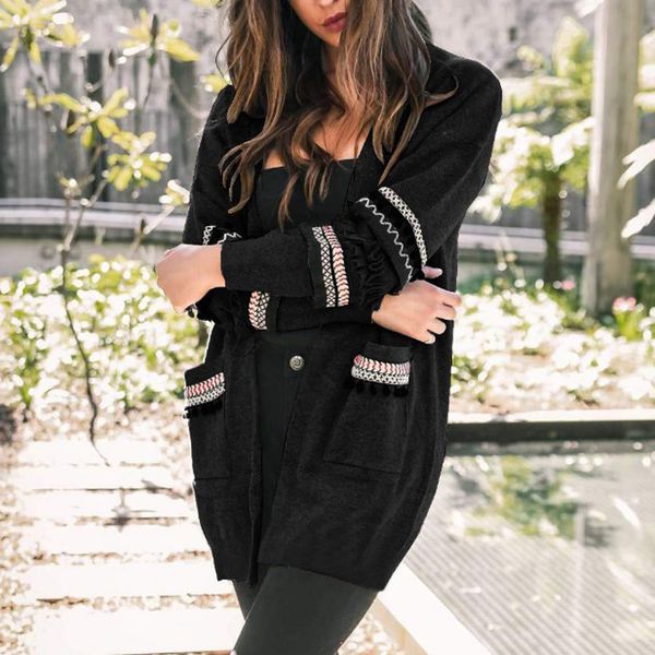 2020 women long sleeve casual knitted cardigan sweater autumn jumper coat jacket, Tan;black
2020 women long sleeve casual knitted cardigan sweater autumn jumper coat jacket, Tan;black