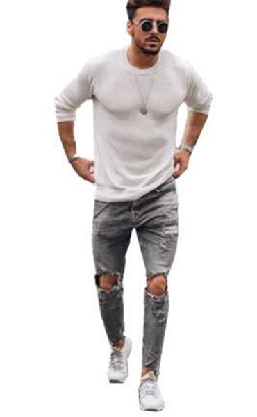 mens designer washed holes jeans casual style light gray skinny pencil pants mens fashion street jeans, Blue
mens designer washed holes jeans casual style light gray skinny pencil pants mens fashion street jeans, Blue