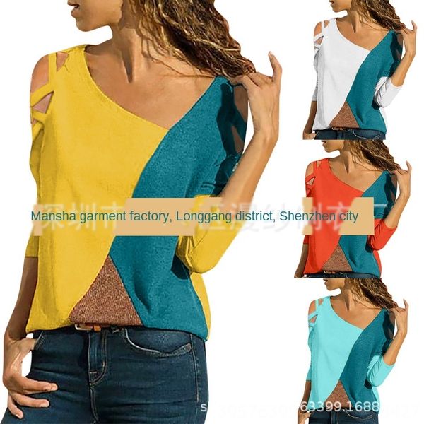 2019 stitching contrast color round neck long coat sleeve casual women's 2019 stitching contrast color round neck long coat t-shirt sle, White
2019 stitching contrast color round neck long coat sleeve casual women's 2019 stitching contrast color round neck long coat t-shirt sle, White