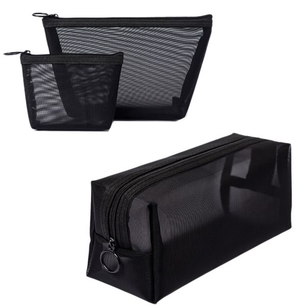 abdb-3pcs/set black mesh clear cosmetic bag beauty wash bags makeup case travel
abdb-3pcs/set black mesh clear cosmetic bag beauty wash bags makeup case travel
