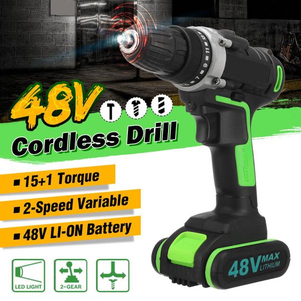 48v cordless electric drill hammer wrench double speed adjustment led lighting carpentering tools screwdriver power tools
48v cordless electric drill hammer wrench double speed adjustment led lighting carpentering tools screwdriver power tools