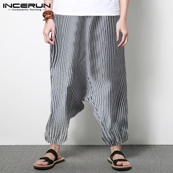 incerun men baggy harem pants hiphop cross big crotch pants stripe pockets loose trouser wide legs plus size 5xl sweatpants 2019, Black
incerun men baggy harem pants hiphop cross big crotch pants stripe pockets loose trouser wide legs plus size 5xl sweatpants 2019, Black