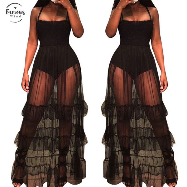 women beach see through ruffles dress ruffle hem sheer dotted mesh spaghetti strap dresses ladies perspective bodysuit beach dress, Black;gray
women beach see through ruffles dress ruffle hem sheer dotted mesh spaghetti strap dresses ladies perspective bodysuit beach dress, Black;gray