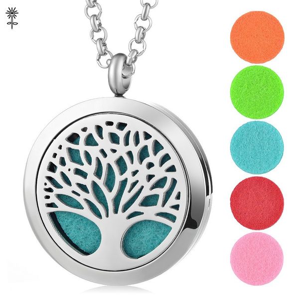 316l stainless steel 30mm stainless steel aromatherapy essential oils diffuser necklace locket pendant with 5pcs oil pads, Silver 
316l stainless steel 30mm stainless steel aromatherapy essential oils diffuser necklace locket pendant with 5pcs oil pads, Silver