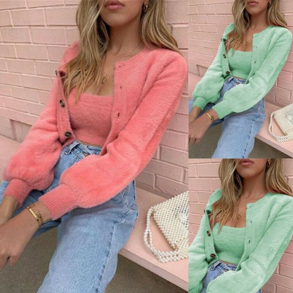 women autumn jackets sweater cardigan 2pcs long sleeve coats+tank sets 2 piece outfits for women fashion clothes pink green, White
women autumn jackets sweater cardigan 2pcs long sleeve coats+tank sets 2 piece outfits for women fashion clothes pink green, White