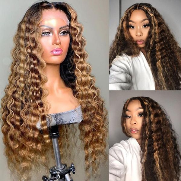 13x6 lace front human hair wigs deep wave highlight honey blonde 360 lace frontal wig pre plucked brazilian remy for women 150%, Black;brown
13x6 lace front human hair wigs deep wave highlight honey blonde 360 lace frontal wig pre plucked brazilian remy for women 150%, Black;brown