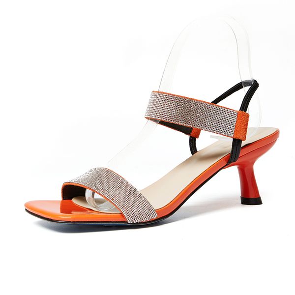 real leather women sandals med heel narrow band women summer shoes open toe party femmes sandales, Black
real leather women sandals med heel narrow band women summer shoes open toe party femmes sandales, Black