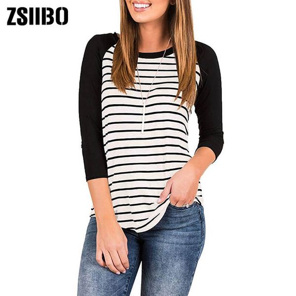 zsiibo autumn women t shirt women's striped raglan t shirt 3/4 sleeve baseball tunic, White
zsiibo autumn women t shirt women's striped raglan t shirt 3/4 sleeve baseball tunic, White