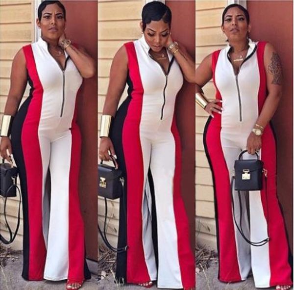 2019 african fashion casual sleeveless wide-leg multi-color patchwork jumpsuit, Red 
2019 african fashion casual sleeveless wide-leg multi-color patchwork jumpsuit, Red