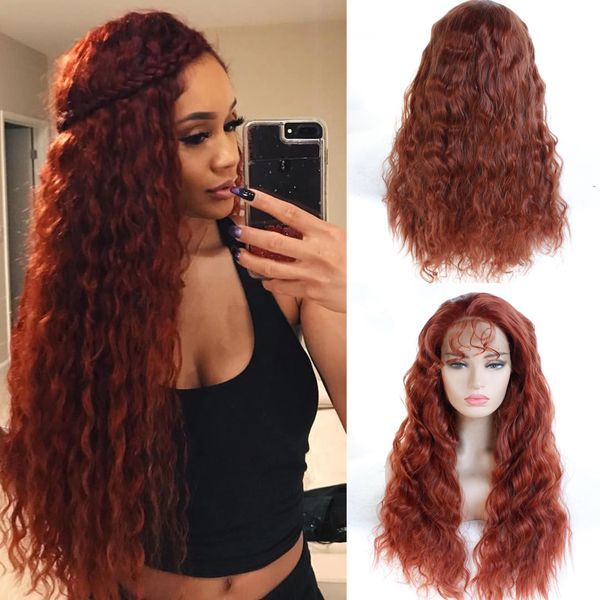 brown-red natural wave synthetic lace front wigs with baby hair long curly synthetic wigs for black women synthetic hair daily cosplay wig
brown-red natural wave synthetic lace front wigs with baby hair long curly synthetic wigs for black women synthetic hair daily cosplay wig