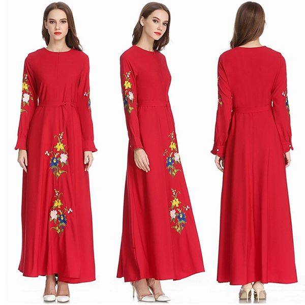 vestido 2019 uae kaftan abaya dubai arabic women floral hijab muslim dress robe musulmane longue elbise turkish islamic clothing, Red
vestido 2019 uae kaftan abaya dubai arabic women floral hijab muslim dress robe musulmane longue elbise turkish islamic clothing, Red