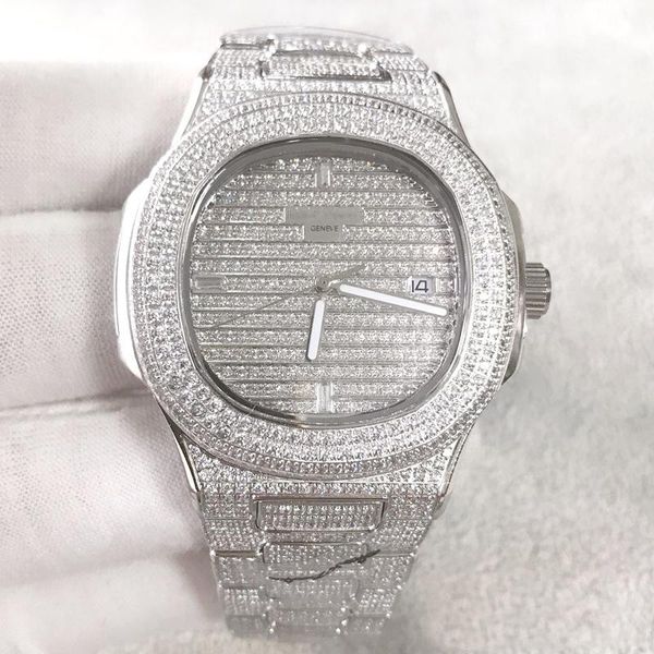 luxury nautilus diamond watch for men japan automatic movement 40mm stainless set diamond manual iced out mens wristwatch, Slivery;brown
luxury nautilus diamond watch for men japan automatic movement 40mm stainless set diamond manual iced out mens wristwatch, Slivery;brown