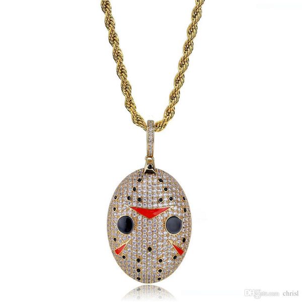 gold color plated mask pendant necklace iced out cubic zircon charm men jewelry halloween party gift, Silver
gold color plated mask pendant necklace iced out cubic zircon charm men jewelry halloween party gift, Silver