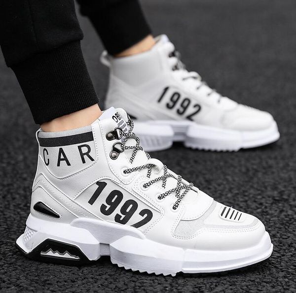 new pattern leisure sports shoes thick bottom and high band personality men's single shoes 01, Black
new pattern leisure sports shoes thick bottom and high band personality men's single shoes 01, Black