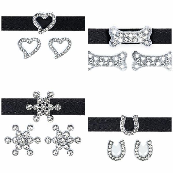 crystal heart bone snowflake horseshoe slide charms for 8mm width bracelet wristband keychain phone strap diy jewelry making, Bronze;silver
crystal heart bone snowflake horseshoe slide charms for 8mm width bracelet wristband keychain phone strap diy jewelry making, Bronze;silver
