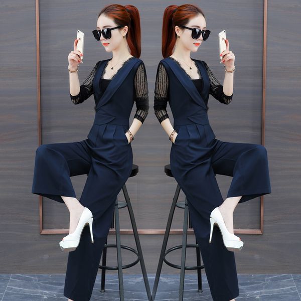 stylish 2 piece set women wide leg trousers suit set ensemble femme deux pieces conjunto feminino year-old female costume, Gray
stylish 2 piece set women wide leg trousers suit set ensemble femme deux pieces conjunto feminino year-old female costume, Gray