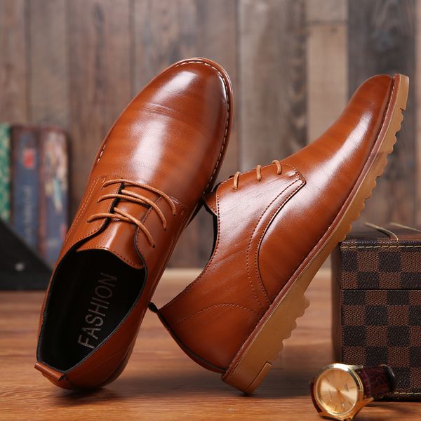new fashion men business formal dress casual flats shoes men wedding shoes leather oxfords round toe, Black
new fashion men business formal dress casual flats shoes men wedding shoes leather oxfords round toe, Black