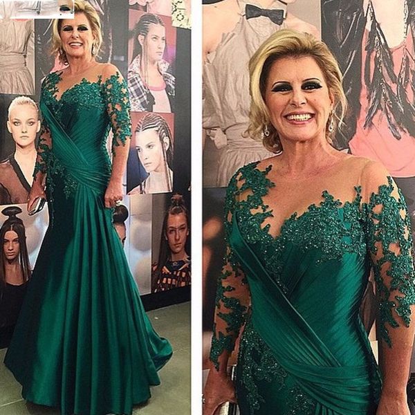 mermaid dark green lace mother of the bride dresses 3/4 long sleeves sheer neck wedding formal party gowns vestidos de novia madrinha, Black;red
mermaid dark green lace mother of the bride dresses 3/4 long sleeves sheer neck wedding formal party gowns vestidos de novia madrinha, Black;red