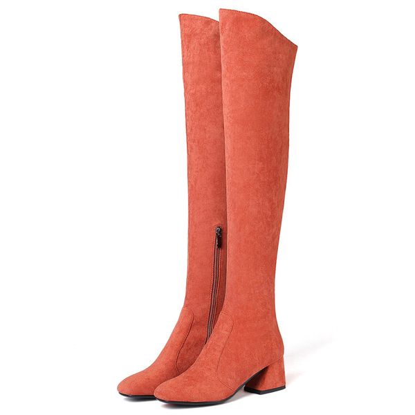 women boots autumn winter over the knee boots round toe flock leather thigh high boots, Black
women boots autumn winter over the knee boots round toe flock leather thigh high boots, Black