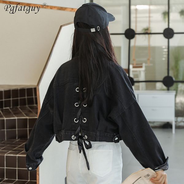 2019 back eyelet lace up denim jackets women boyfriend big pocket jeans coats streetwear harajuku vintage autumn basic outerwear, Black;brown
2019 back eyelet lace up denim jackets women boyfriend big pocket jeans coats streetwear harajuku vintage autumn basic outerwear, Black;brown