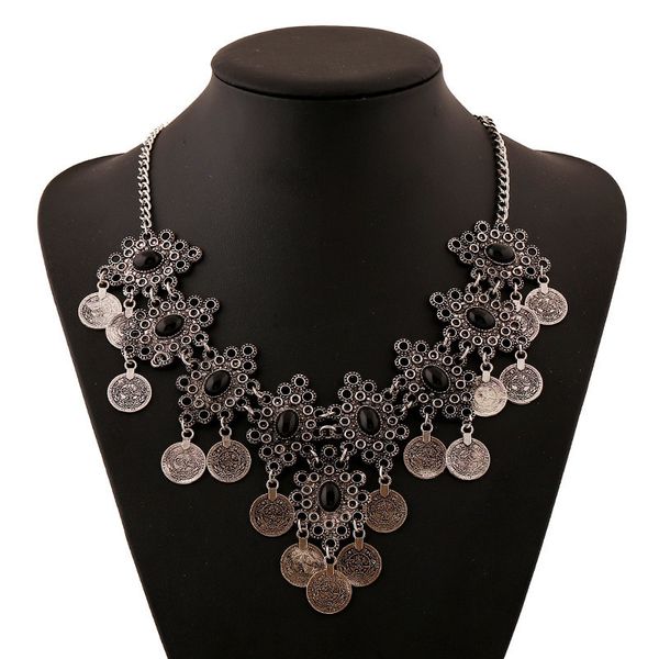 bohemian antique silver carved flower coin tassel inlay black natural stone pendant necklace women charms necklace jewelry
bohemian antique silver carved flower coin tassel inlay black natural stone pendant necklace women charms necklace jewelry