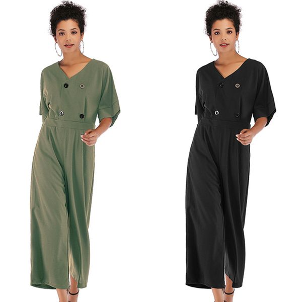 selling 2020 spring new products women's dress one-piece high-waisted capri pants v-neck onesie women's, Black
selling 2020 spring new products women's dress one-piece high-waisted capri pants v-neck onesie women's, Black