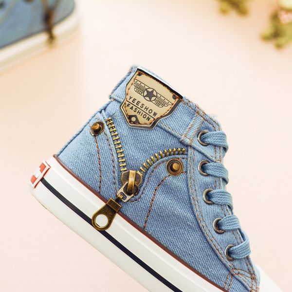 size25-37 children shoes kids canvas sneakers for boys girls denim jeans girl boots flats high-shoes with zipper287d, Black;red
size25-37 children shoes kids canvas sneakers for boys girls denim jeans girl boots flats high-shoes with zipper287d, Black;red