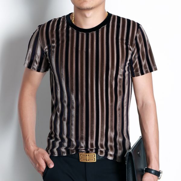 round gentleman new t-shirt trend non-iron slim short-sleeved velvet gold 2019 neck korean hollow stretch men's t-shirt eedov, Black
round gentleman new t-shirt trend non-iron slim short-sleeved velvet gold 2019 neck korean hollow stretch men's t-shirt eedov, Black