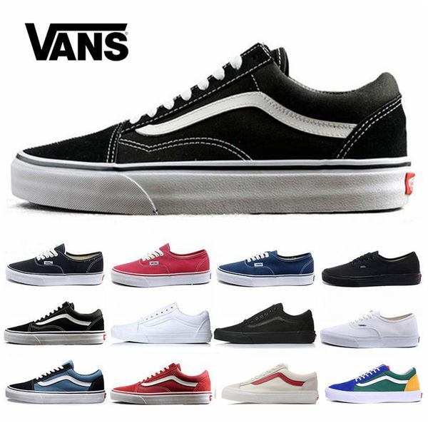 

2020 fashion canvas sneakers old skool sk8 hi slip on men women skateboard shoes triple black white checkerboard fashion casual shoe