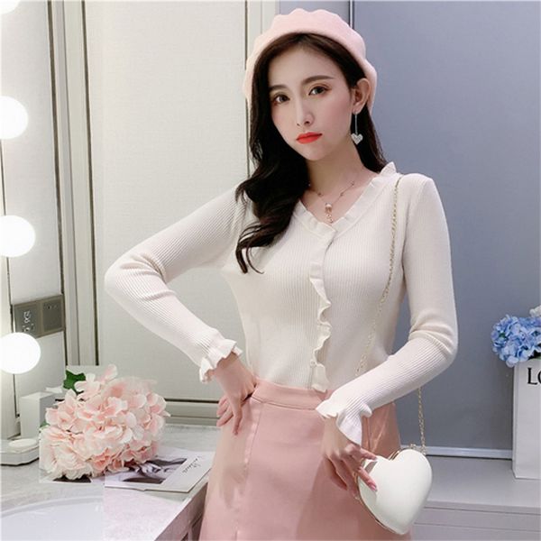 lucyever fashion v-neck knitted sweater women long sleeve elasticity slim shirt woman autumn winter casual simple pull femme, White;black 
lucyever fashion v-neck knitted sweater women long sleeve elasticity slim shirt woman autumn winter casual simple pull femme, White;black