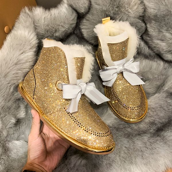 rimocy bling gold crystal thick fur snow boots women warm long plush cotton padded winter shoes woman flat platform botas mujer, Black
rimocy bling gold crystal thick fur snow boots women warm long plush cotton padded winter shoes woman flat platform botas mujer, Black