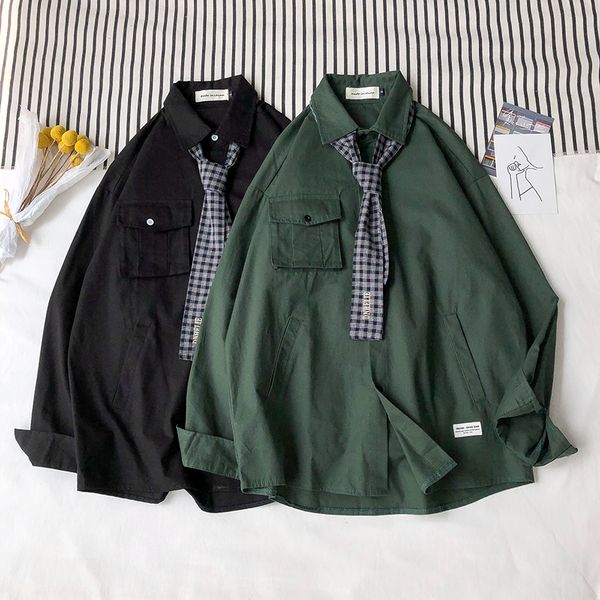 autumn new dress shirt men's fashion solid color business casual shirt man streetwear wild loose long-sleeved male, White;black
autumn new dress shirt men's fashion solid color business casual shirt man streetwear wild loose long-sleeved male, White;black