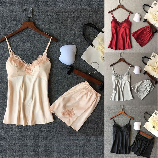 lingerie women ladies silk satin lace robe nightdress sleepwear pyjamas off shoulder straps +short pant 2pcs summer set, Blue;gray
lingerie women ladies silk satin lace robe nightdress sleepwear pyjamas off shoulder straps +short pant 2pcs summer set, Blue;gray