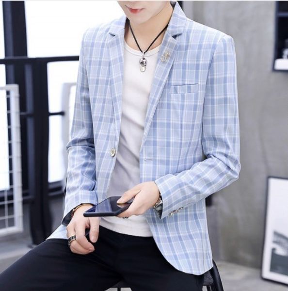 men's suits & blazers 2021 sppring autumn men wedding vintage blazer hombre black blue khaki plaid slim fit jacket man business formal, White;black
men's suits & blazers 2021 sppring autumn men wedding vintage blazer hombre black blue khaki plaid slim fit jacket man business formal, White;black