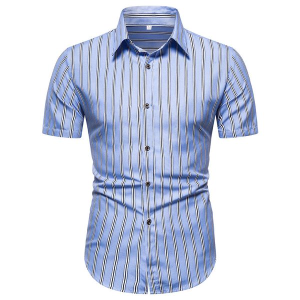 men shirt striped print 2020 summer casual short sleeve shirt soft men's shirts comfort slim fit man comfortable men's clothing, White;black
men shirt striped print 2020 summer casual short sleeve shirt soft men's shirts comfort slim fit man comfortable men's clothing, White;black