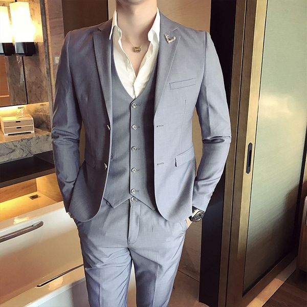 costume de mariage homme 2019 men solid color solid color slim 3pcs sets male single-breasted casual groom wedding dress, White;black
costume de mariage homme 2019 men solid color solid color slim 3pcs sets male single-breasted casual groom wedding dress, White;black