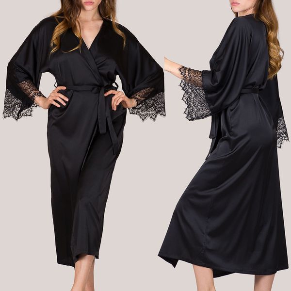 women black nightwear satin kimono robe bathrobe lingerie sleepwear with belt bath robe pajamas babydoll lace lingerie, Black;red
women black nightwear satin kimono robe bathrobe lingerie sleepwear with belt bath robe pajamas babydoll lace lingerie, Black;red