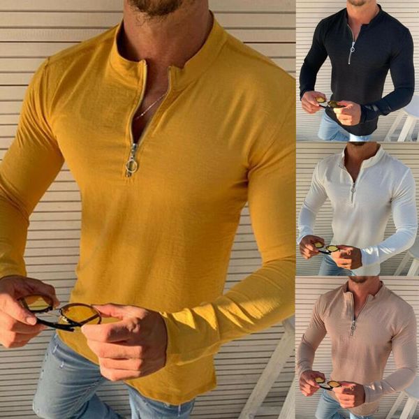 men's slim fit long sleeve exercise t-shirt sport autumn spring zipper collar slim tee shirts plus size m-xxxl, Black;blue
men's slim fit long sleeve exercise t-shirt sport autumn spring zipper collar slim tee shirts plus size m-xxxl, Black;blue