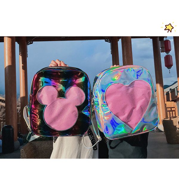 2020 new ita wild cute laser transparent peach heart love school bag fashion personality student backpack itabag
2020 new ita wild cute laser transparent peach heart love school bag fashion personality student backpack itabag