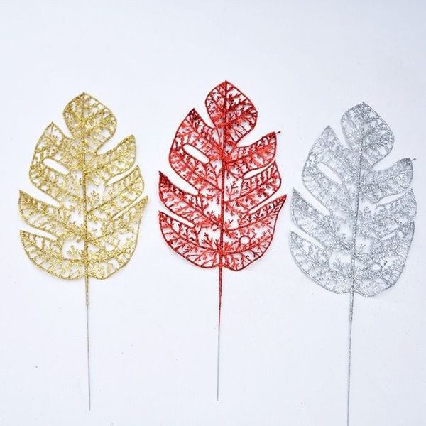20pcs 42cm for christmas decoration artificial plastic monstera leaf xmas leaves gold dust powder silver red
20pcs 42cm for christmas decoration artificial plastic monstera leaf xmas leaves gold dust powder silver red