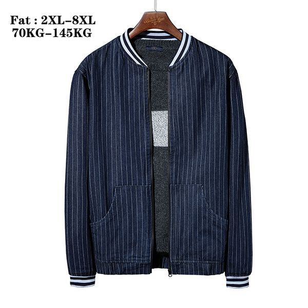 big size spring new vertical striped denim jackets men's baseball uniform jeans jacket fashion streetwear coat brand clothes, Black;brown
big size spring new vertical striped denim jackets men's baseball uniform jeans jacket fashion streetwear coat brand clothes, Black;brown