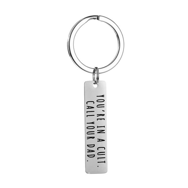 fathers day keychain you're in cult call your dad stainless steel gift family keyring for daddy, Silver
fathers day keychain you're in cult call your dad stainless steel gift family keyring for daddy, Silver