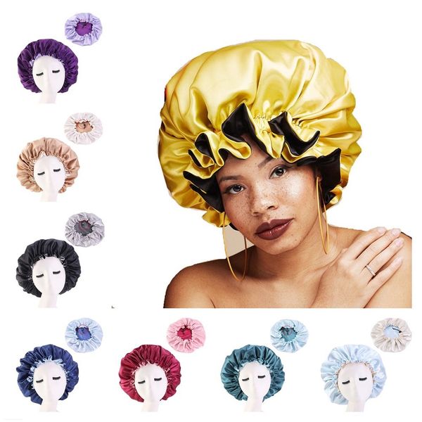 silk night sleep cap women headwear durags durag hair loss hat double side wear caps girls satin bonnet for hair hats head cover new, Blue;gray
silk night sleep cap women headwear durags durag hair loss hat double side wear caps girls satin bonnet for hair hats head cover new, Blue;gray