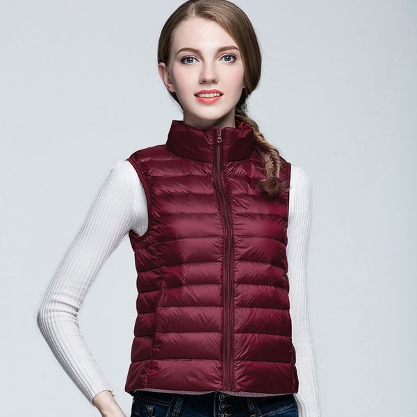 new women 90% white duck down vest women's ultra light duck down vest jacket 2019 autumn winter stand collar sleeveless coat, Black
new women 90% white duck down vest women's ultra light duck down vest jacket 2019 autumn winter stand collar sleeveless coat, Black