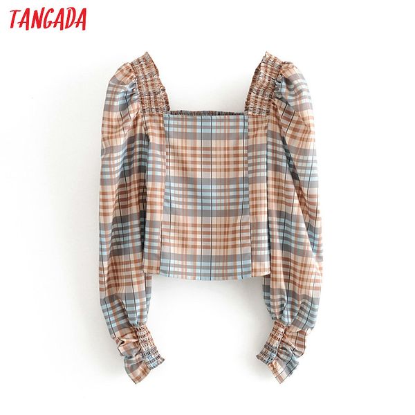 tangada women plaid print crop blouse long sleeve 2020 new arrival chic female slim shirt 3h410, White
tangada women plaid print crop blouse long sleeve 2020 new arrival chic female slim shirt 3h410, White