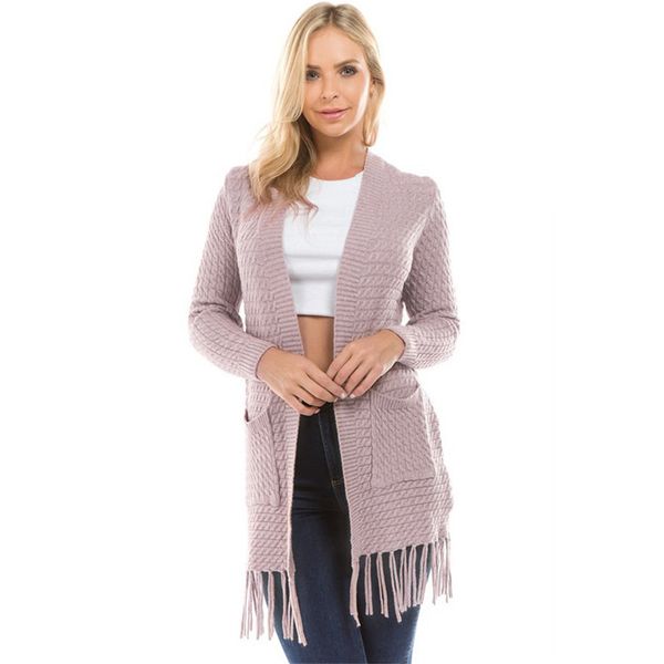 Women Fashion Pure Color Coats Autumn Winter Designer Ladies Jackets with Tassel Casual Womens Long Sleeve Apparel
Women Fashion Pure Color Coats Autumn Winter Designer Ladies Jackets with Tassel Casual Womens Long Sleeve Apparel