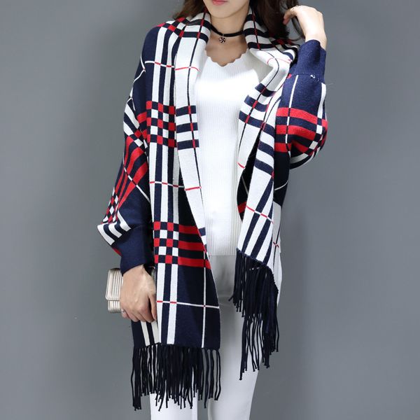 xi yan source manufacturers double-sided cashmere plaid scarves long section of thick cashmere shawl with sleeves cape coat now, Blue;gray
xi yan source manufacturers double-sided cashmere plaid scarves long section of thick cashmere shawl with sleeves cape coat now, Blue;gray